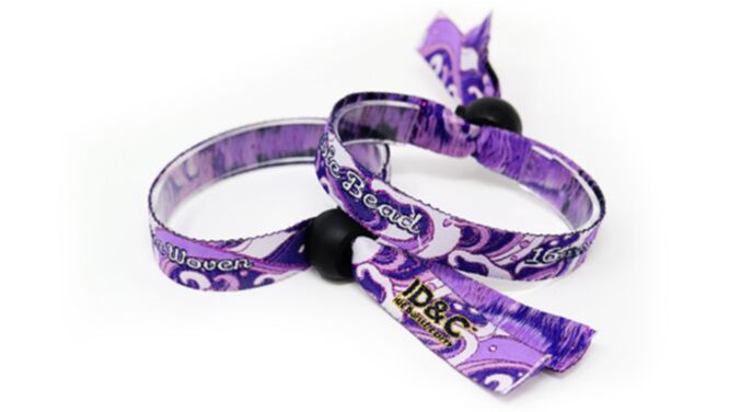 Fabric Wristband - Adjustable Bead