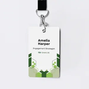 Acreditaciones eco reciclables preimpresas para entrega antes del evento para conferencias, ferias y eventos