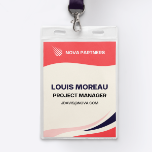porta acreditaciones de vinilo transparente con perforacion para lanyards